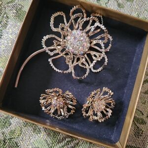 Sara Coventry Brooch And Clip Back Earrings